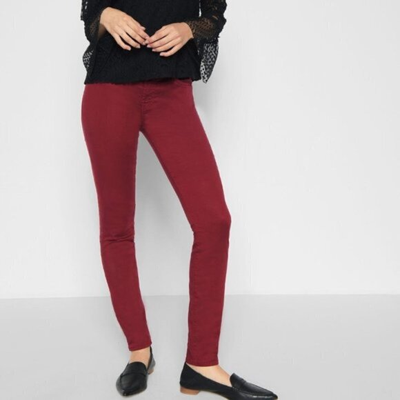 7famk B(AIR) Colour Ankle Skinny Jean Denim in Oxblood - Picture 1 of 16